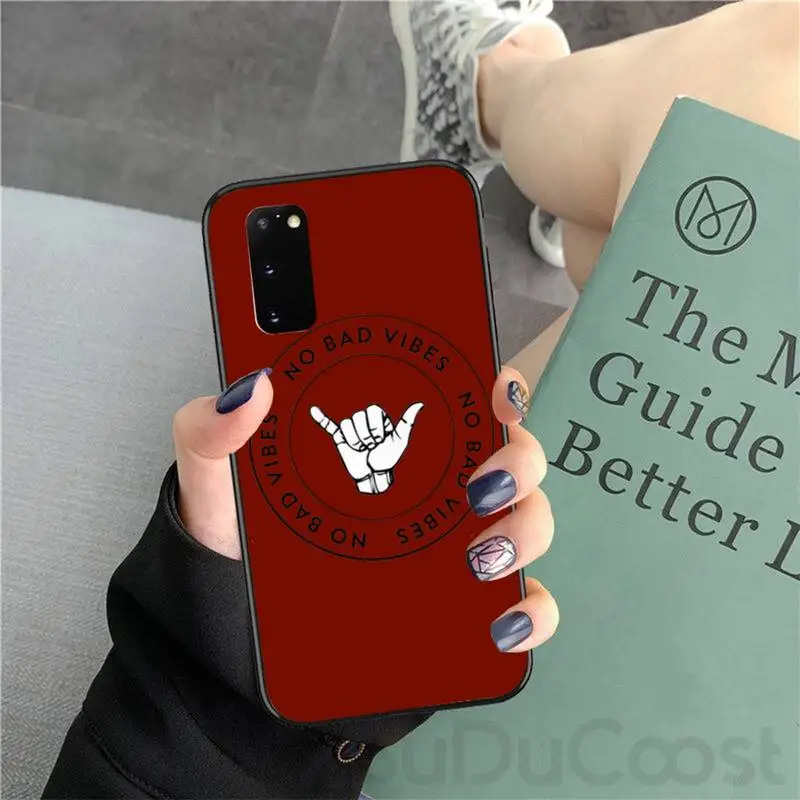 

No Bad Vibes Soft Rubber Phone Cover For Samsung Galaxy S9 S10 S10E S6 S7 S8 S9 S9Plus S5 S20