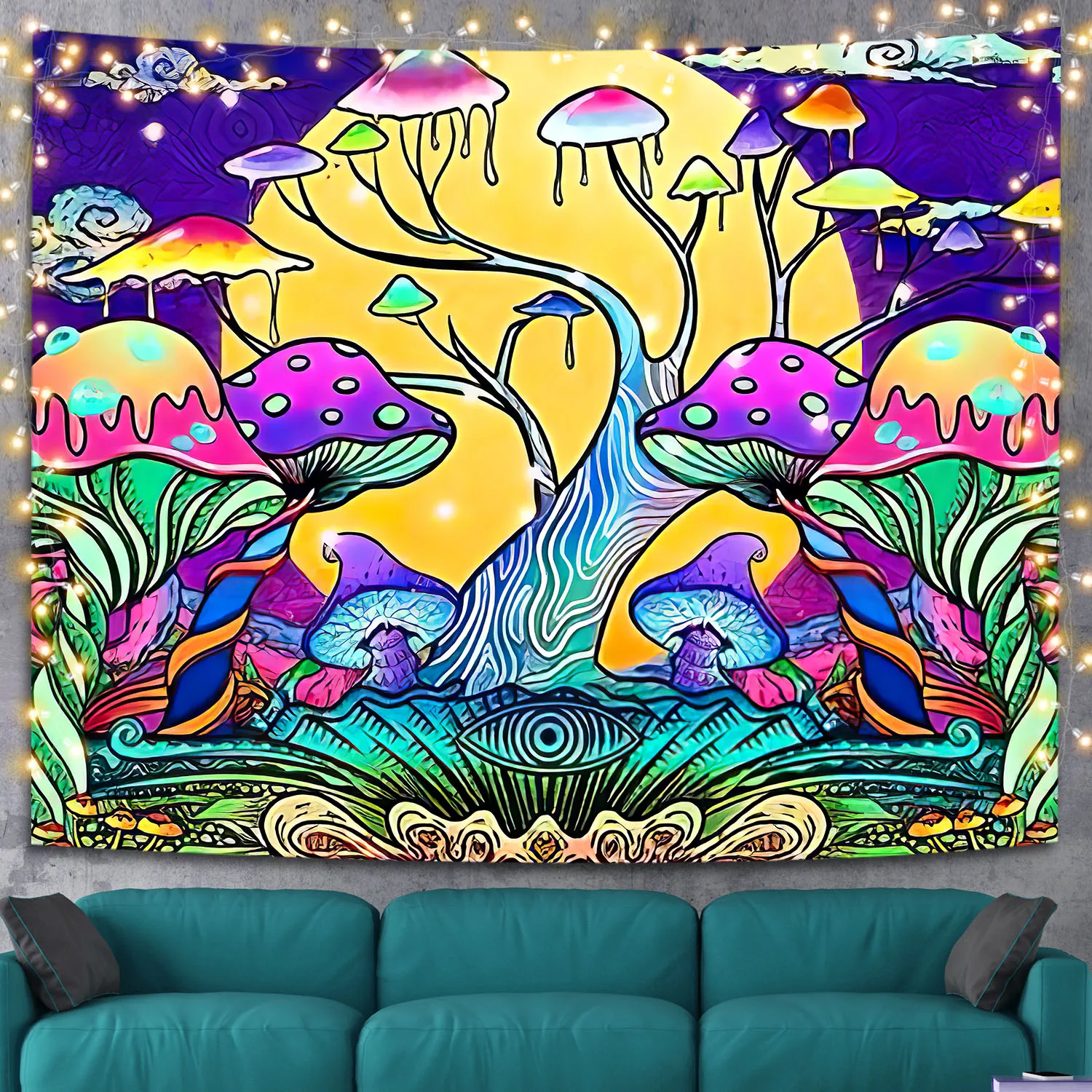 

Trippy Art Tapestry Hippie Mushroom Tapestry Wall Hanging Tapestries for Home Bedroom Living Room Apartment Dorm Office Decor