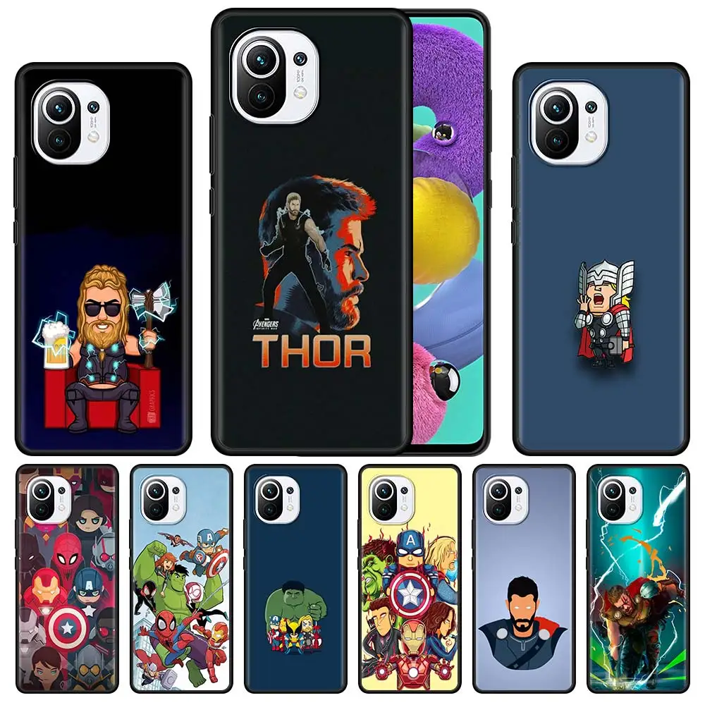 

Hero Thor Of Thunder Case For Xiaomi Mi 11Lite 11 Ultra 10T Note 10 9T Pro 8 5G A2 Lite CC9 CC9E 11T 11X Black Soft Phone Cover