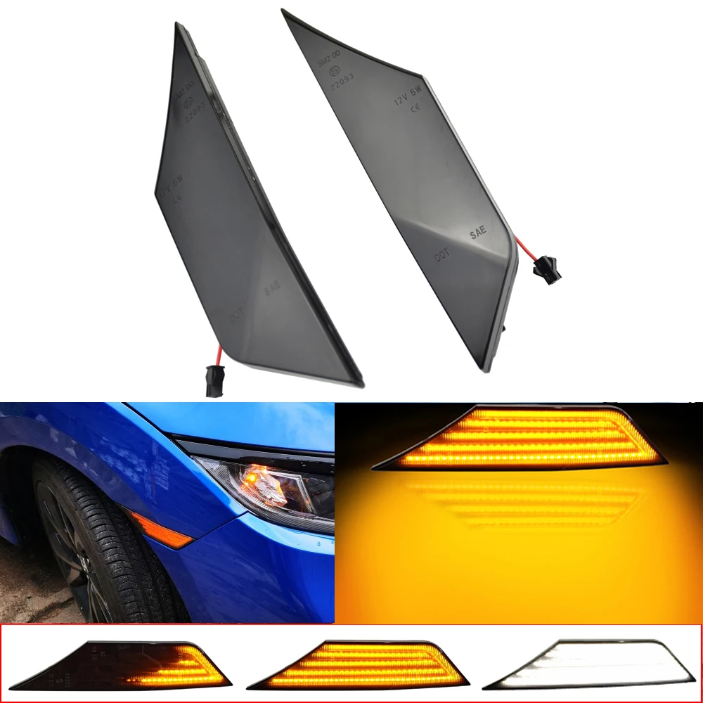 

1Pair New Sequential Lamp LED Dynamic Turn Signal Side Marker Light For Honda Civic 10th Gen 2016 - 2019 Sedan Coupe Hatchback