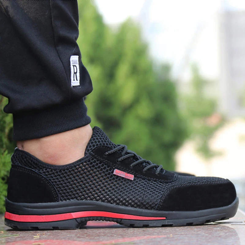

Summer Men Shoes Work Safety Shoes Breathable Work Shoes Sneakers Lightweight Work Boots Male Shoes Anti-puncture Anti-smash