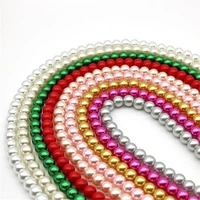 free shipping olingart 4 6 8 10 12 14mm round red multicolor glass imitation pearl diy earrings bracelet necklace jewelry making