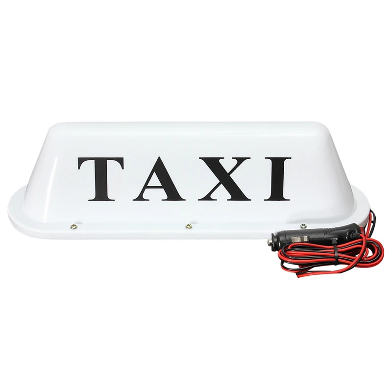 

White Waterproof Taxi netic Base Roof Top Car Cab LED Sign Light Lamp 12V PVC