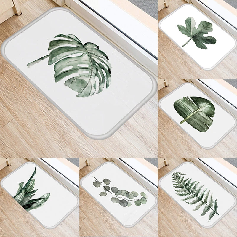 40*60 см тропические листья растения узор Противоскользящий замшевый Ковер