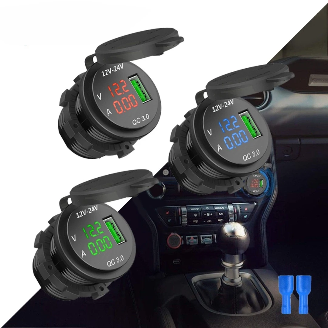 Двойной USB мотоцикл автомобильное зарядное устройство розетка адаптер выход