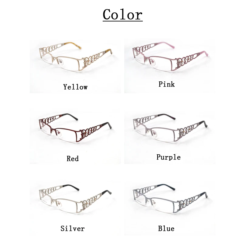 Очки для близорукости женские модные Полуободковые очки с алмазной ажурной