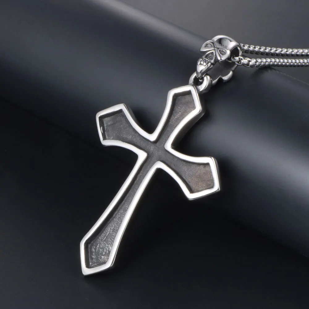 Ожерелье Hemiston из нержавеющей стали с крестом и черепом 2020 Фирменная цепочка