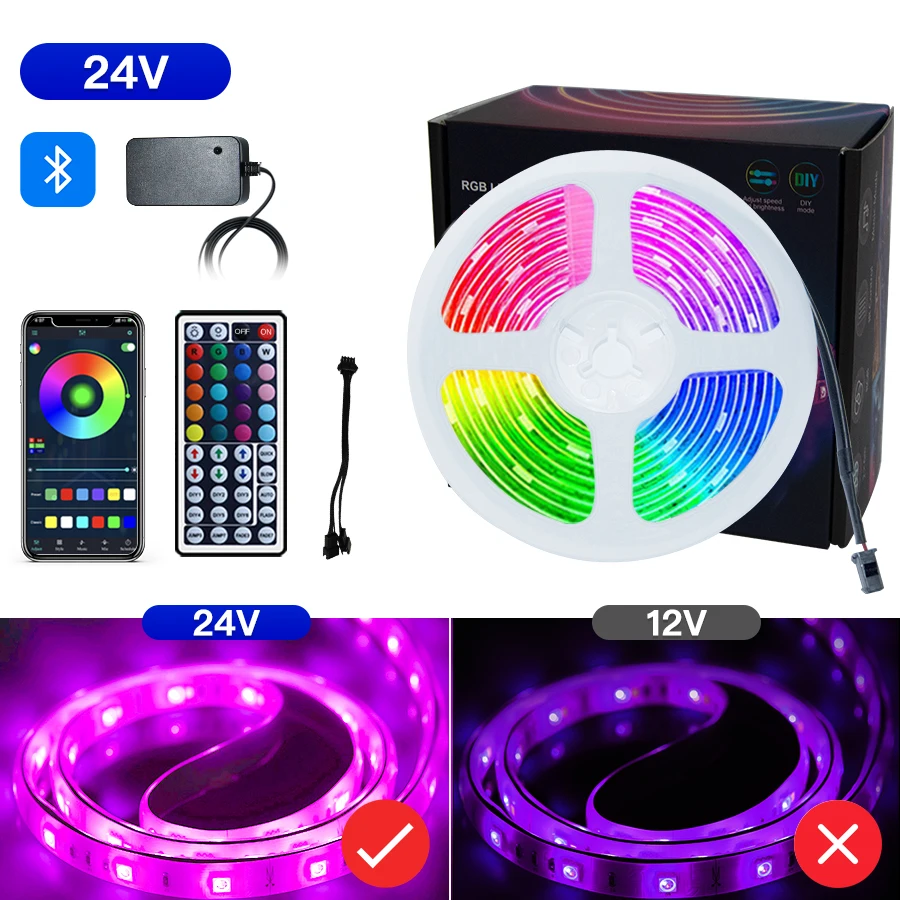 Светодиодная лента 10-50 м Bluetooth 5050 RGB 24 в пост. Тока | Освещение