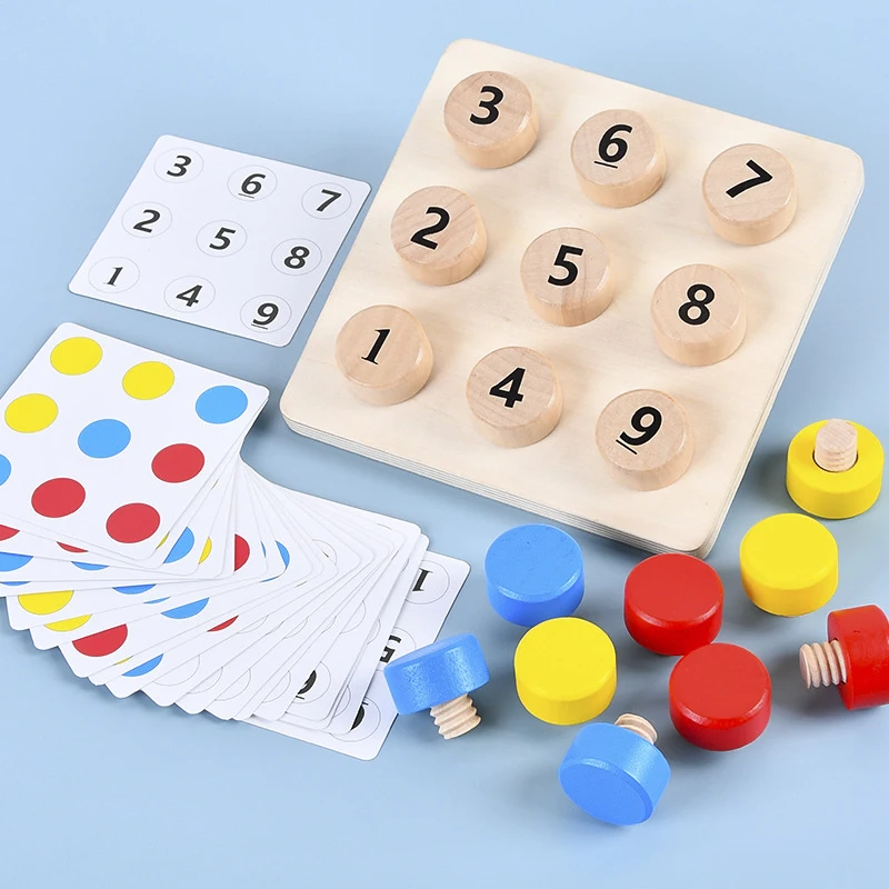Деревянный затяните винты в комплекте вызов настольная игра Montessori Цвет номер