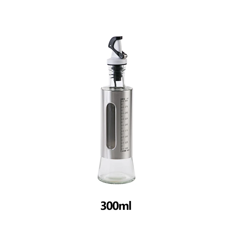 300ml automatic Стеклянная бутылка из нержавеющей стали для масла и уксуса, Диспенсер оливкового масла, бутылка для соуса, автоматическое Капельное масло, кухонные товары - Цвет: 300ml automatic