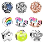 Уникальные Подвески diy браслет из бисера ювелирные изделия звезда созвездия Радуга Подвески Единорог Лошадь подходят для браслета Пандора для женщин подарок