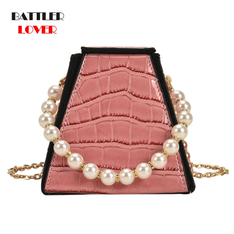 

Stone Pattern 3D Box Design Purses And Handbags For Women Pearl Wrist Strap Designer Bag Mini Crossbody Bag Chain Shoulder Bag