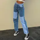 Женские прямые джинсы в стиле пэчворк, винтажные мешковатые джинсы с высокой талией для мальчиков и мам, y2k, джинсовая потертая уличная одежда для женщин, 2020