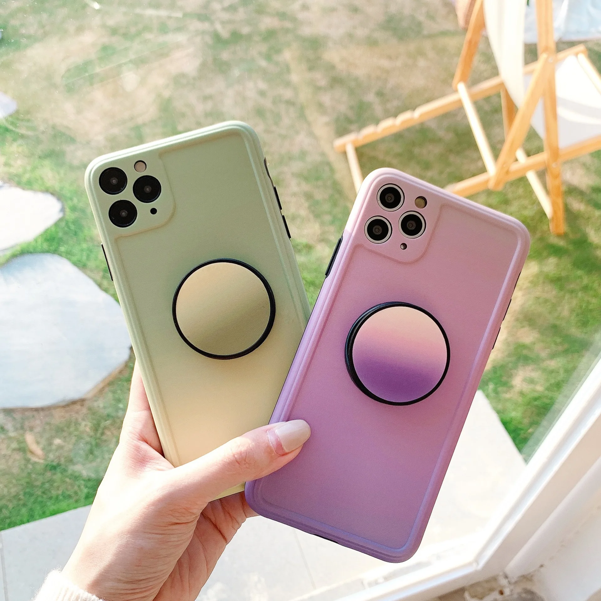 

Gradient Green Silicone Soft Cover Protector Colorful Phone Case For iP 11 pro max xs xr 6s 6 7 8 plus se 5s 5 Simple Back Shell