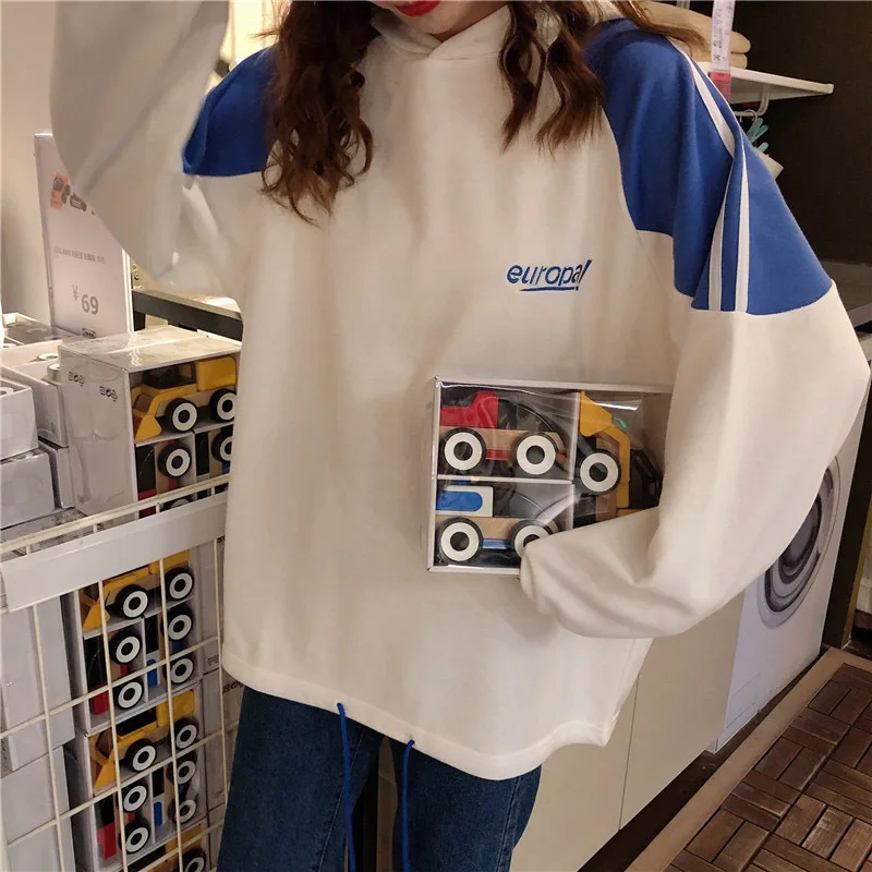 Мужские толстовки в стиле харадзюку пэчворк корейская версия модная свободная