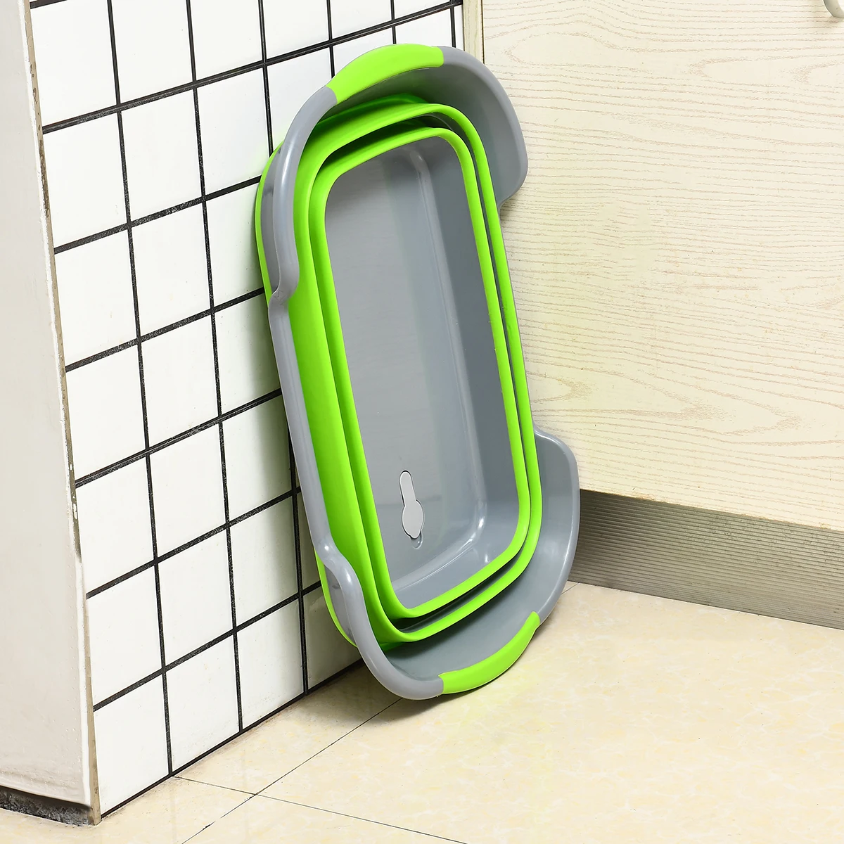 

Silicone Foldable Baby Take Bath Bathtub Non-Slip Foot Bath Bucket Folding Portable Pet Dog Cat Bathtub Bathroom Laundry Basket