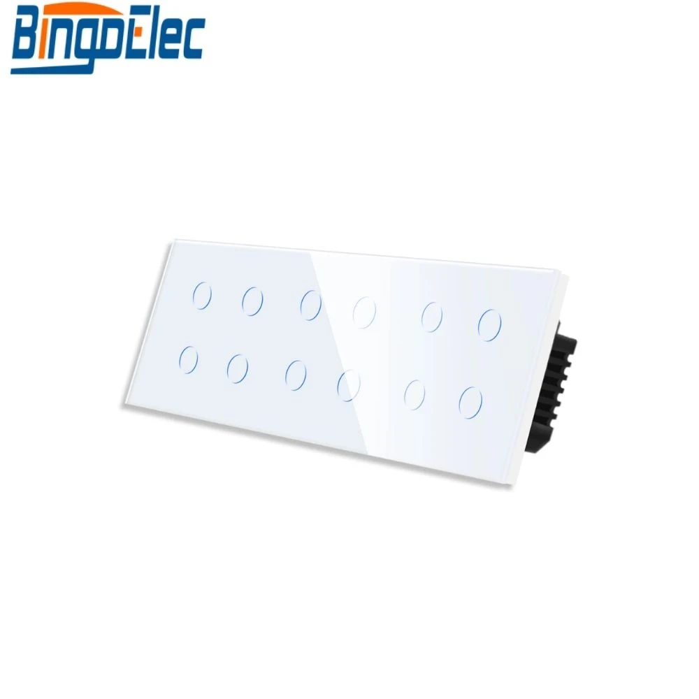 

Bingoelec EU Wifi Wall Touch Switch No Neutral Wire Required Light Clever Switch 12Gang 1/2way Tuya/Smart Life Alexa Google Home