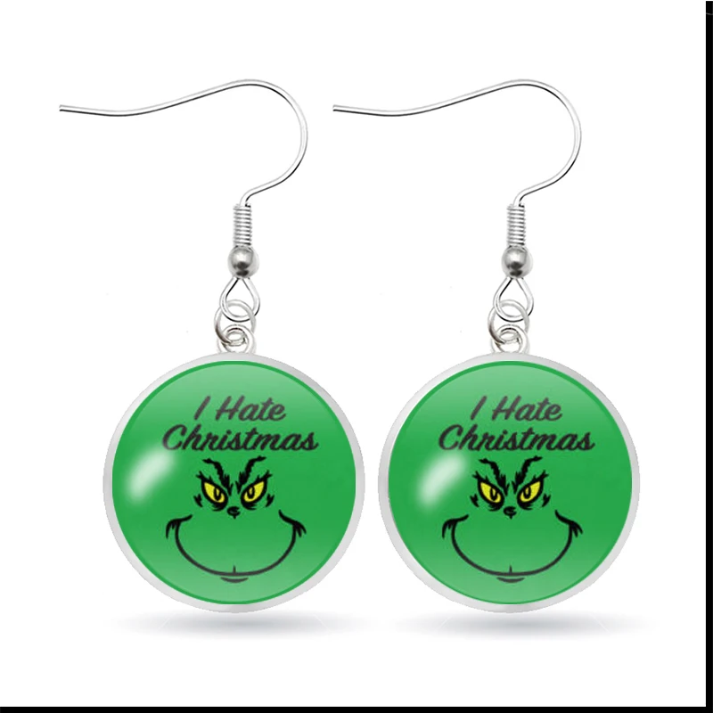 Серьги на гриле серьги из фильма Молодой Грин свисающие бобы костюм Санты