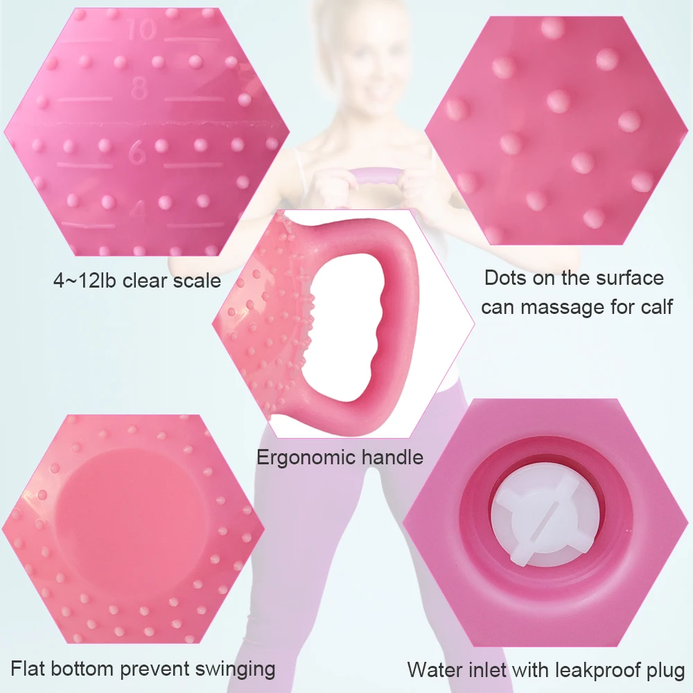 Йога Фитнес чайник колокол 4-12LB Регулируемая Гиря массаж водные гантели двойные