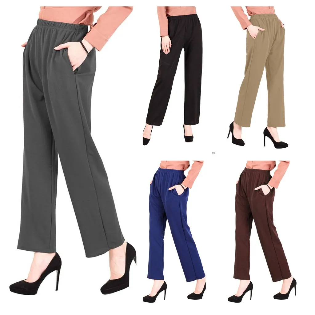 

Women's Plus Size Straight Cut Long Pants Seluar Panjang Wanita [M10911] legging