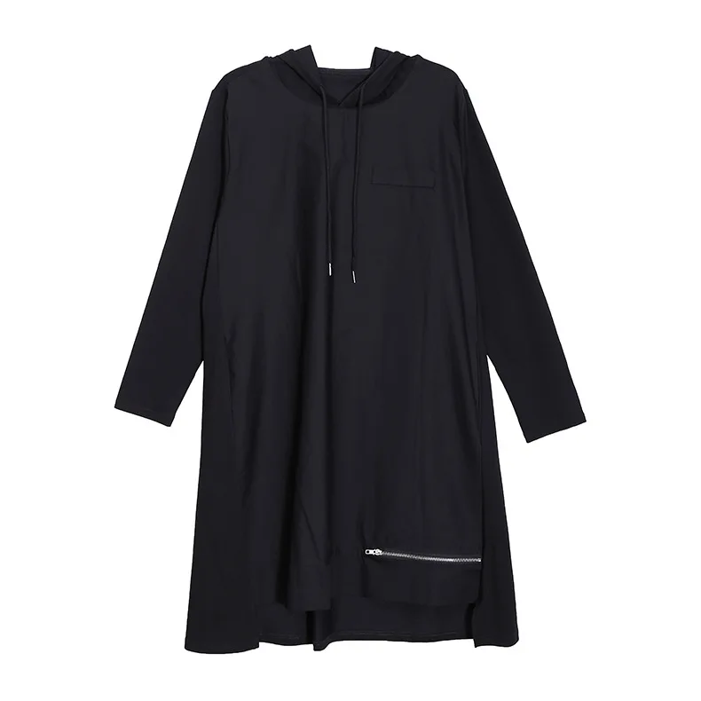 

Модное Новое свободное Повседневное платье с капюшоном и длинным рукавом