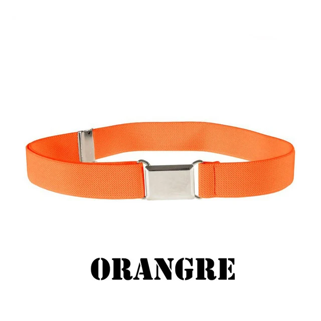 Orange Детский эластичный пояс, регулируемый пояс с магнитной пряжкой для мальчиков и девочек, джинсовые штаны - Цвет: Orange