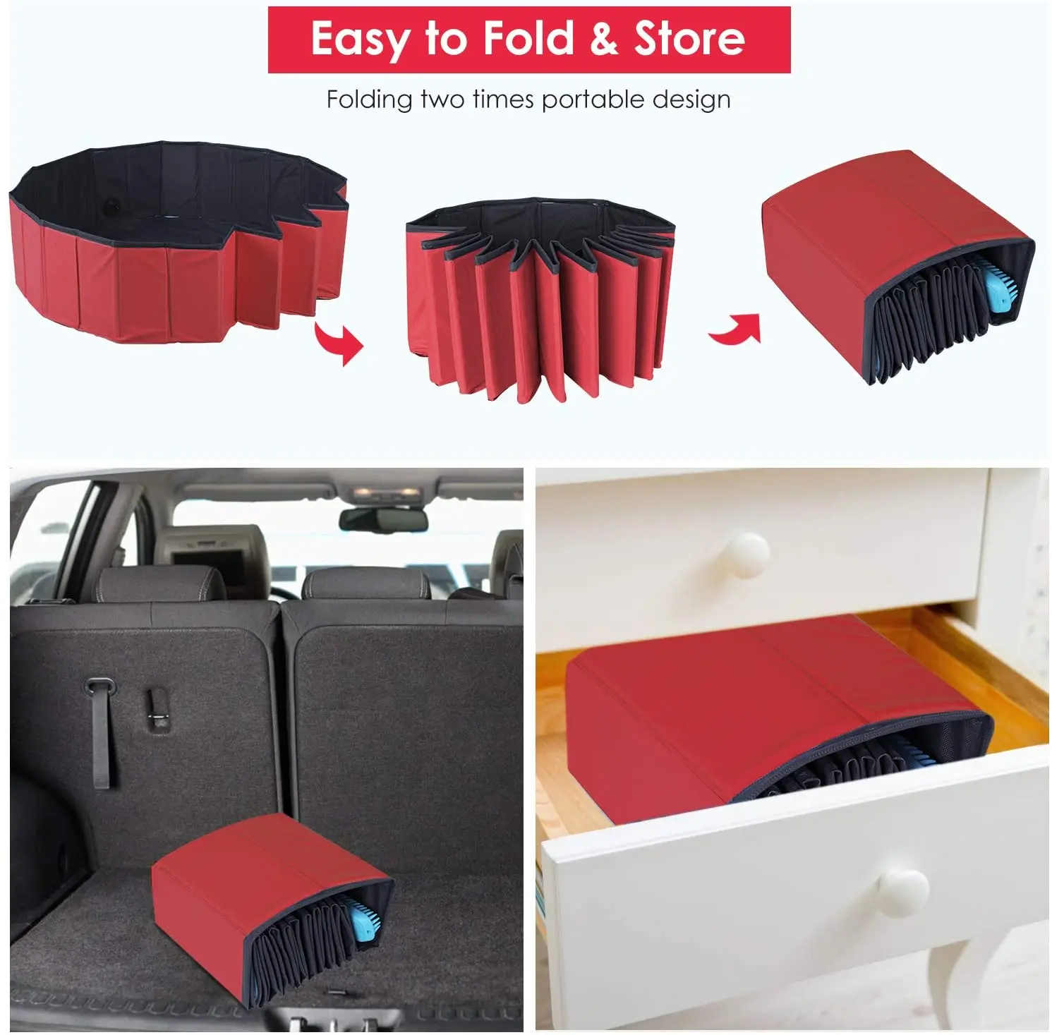 

Dog Swimming Pool For Large Dog Pet Bath Pool Foldable Bathing Tub Kiddie Pool for Dogs Cats and Kids Dog Supplies