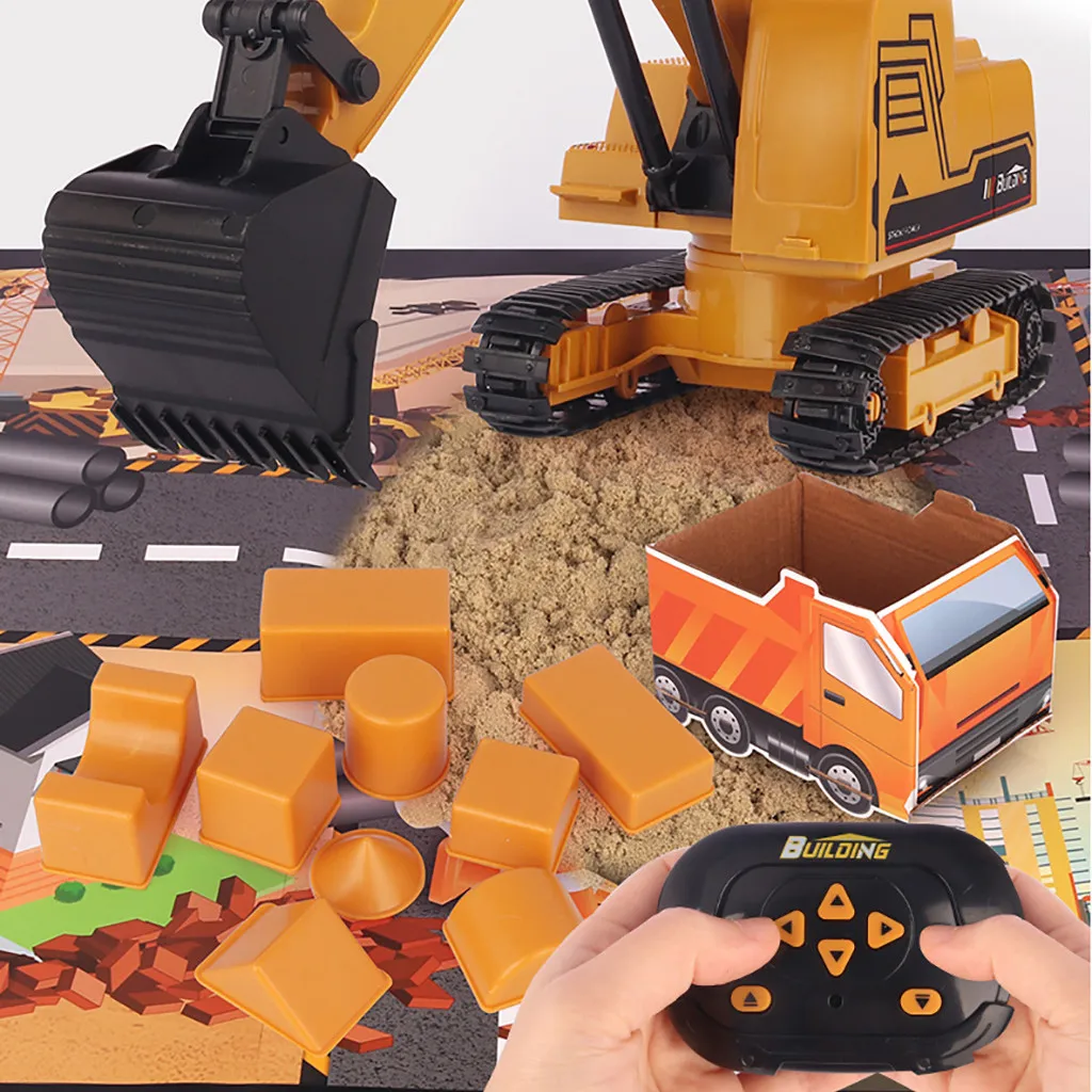 2 4G Радиоуправляемый грузовик экскаватор строительный беспроводной бульдозер