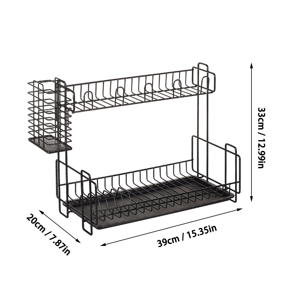 

Double Layer Tableware Drain Rack with Water Plate Multifunctional Kitchen Dish Chopsticks Pick Up And Hold The Shelf