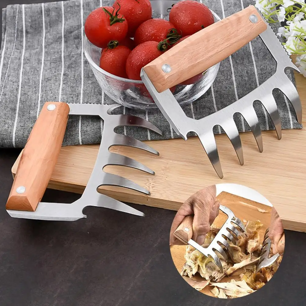 

Stainless Steel 2Pcs Useful Fork Shredder Bottle Opener Firm Meat Cutters Comfortable Grip BBQ Tools