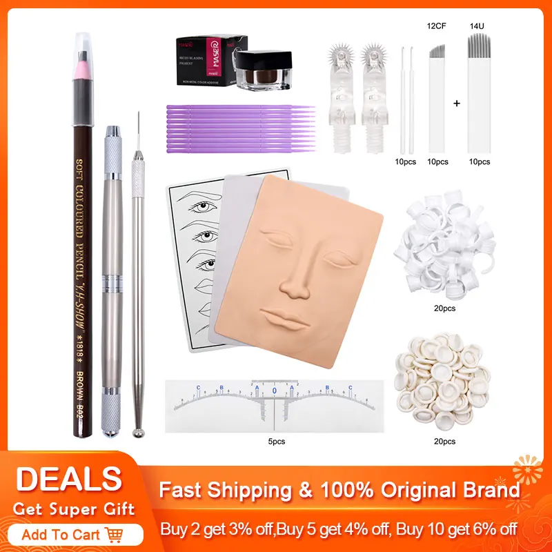 

Набор для перманентного татуажа бровей, с чернилами и линейкой