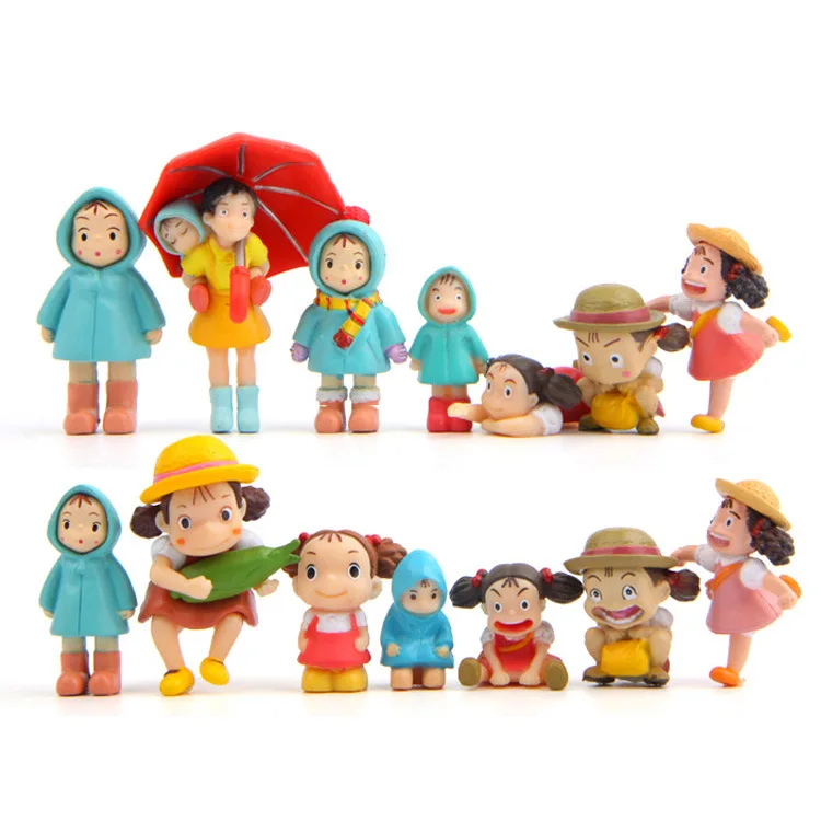 

14 Styles Kawaii Raincoat Mei My Neighbor Totoro Action Figure Hayao Miyazaki Fairy Garden Moss Miniature Toys Home Accessories