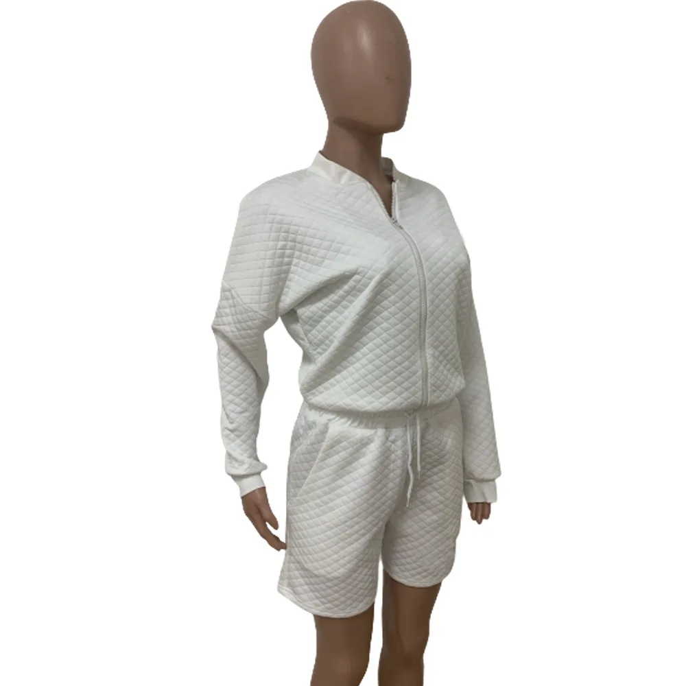 

2021 Autumn Casual Women Two Piece Set Zipper Jacket Coat And Pants Solid Color Sportsuit Tracksuit Matching Set For Women