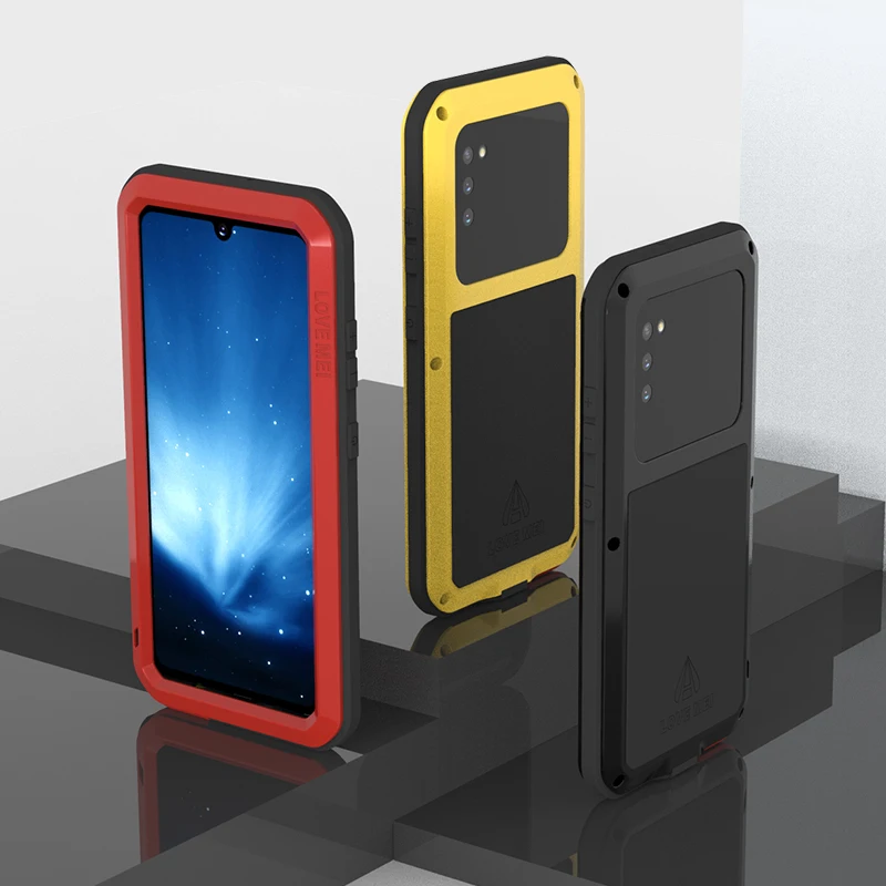 С Gorilla glass LOVE MEI мощный металлический чехол для Samsung Galaxy A41 Водонепроницаемый