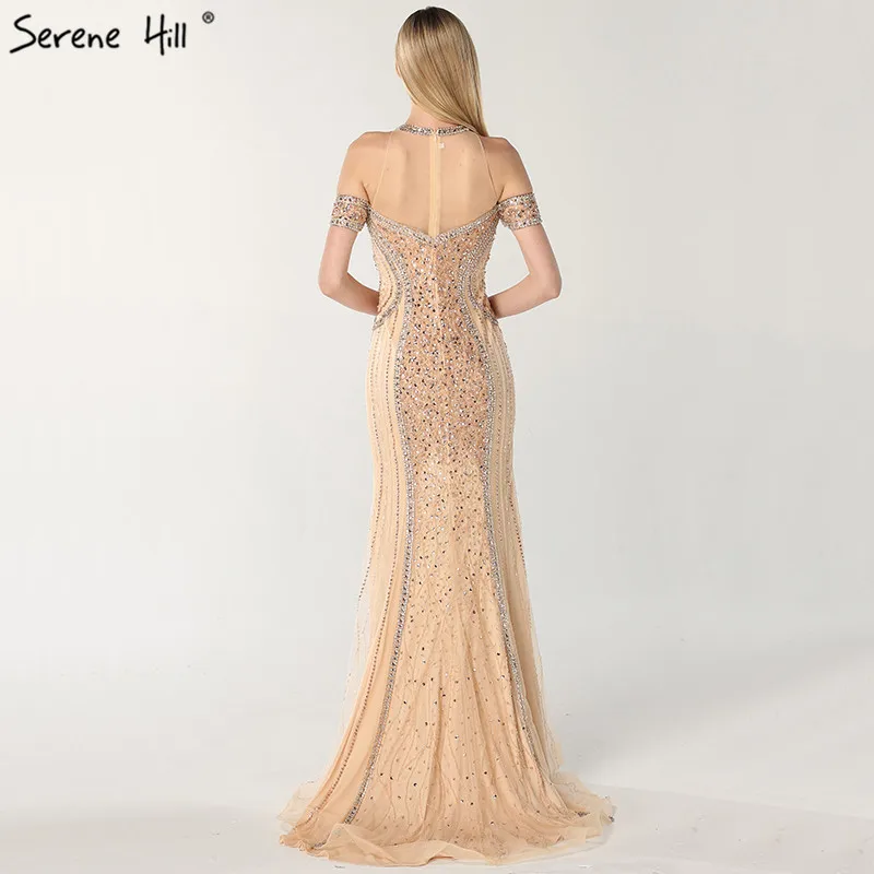 Роскошное сексуальное Золотое прозрачное вечернее платье с вырезом русалка