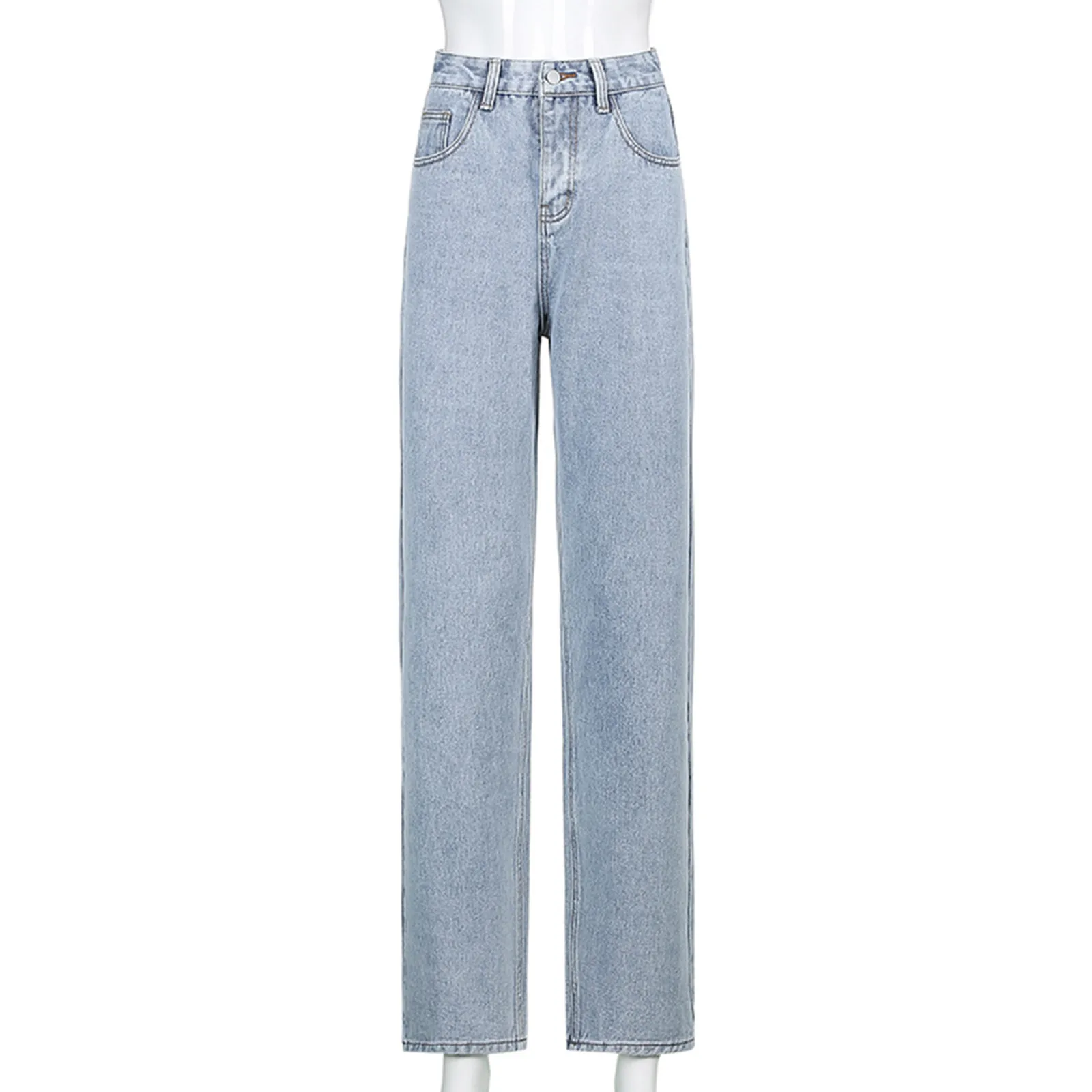 

Fashion Women Wide Leg Pants Butterfly Printed Straight Leg Pants For Girls Female 2021 High Waisted Pant Casual Trousers Jeans