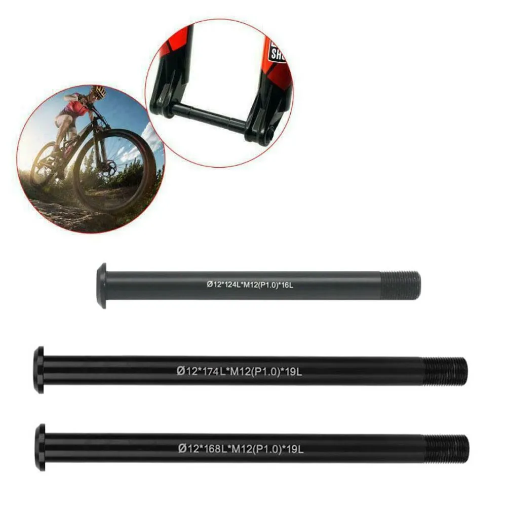 

Bike Bicycle Cycling Replacement Front/Rear Thru Axle 12mm 124L/168L/174L P1.0 Durable Aluminum Alloy Thru Axle Cycling Parts