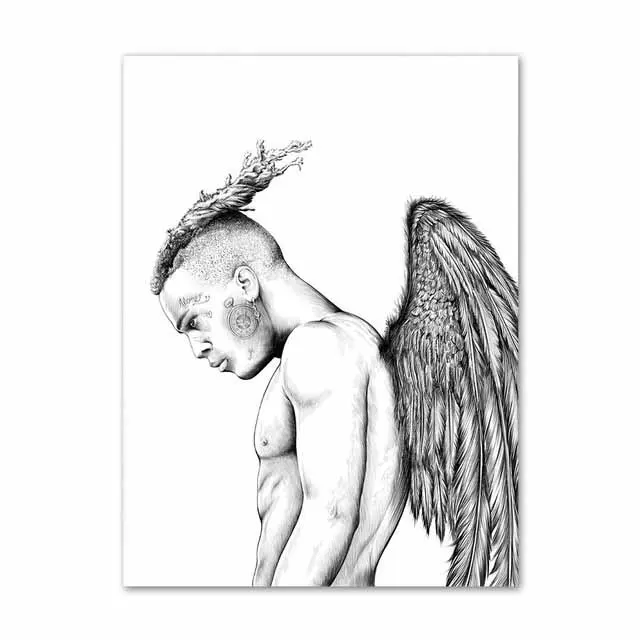 Домашний декор живопись холст картины Настенные работы XXXTentacion Rapper Star HD печатная модульная в скандинавском стиле плакат для гостиной - Цвет: BO LXR1751-03