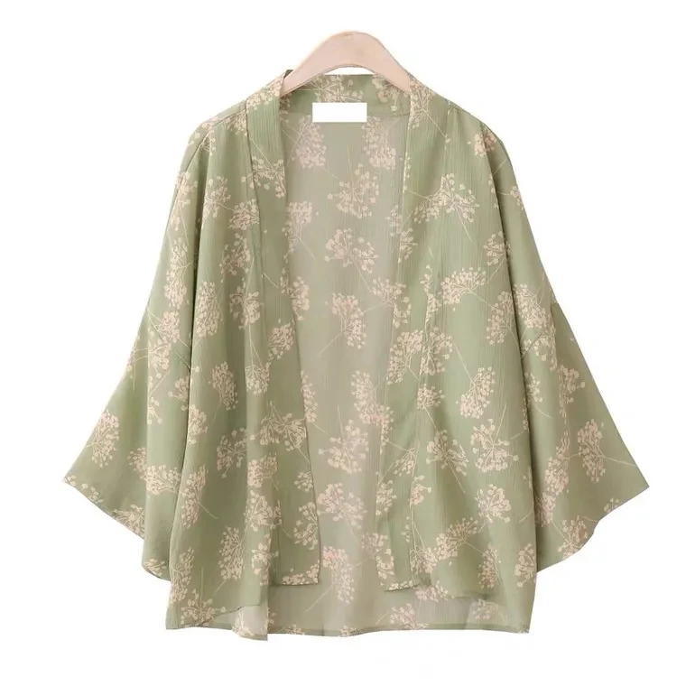 

Sunscreen coat women's summer new style flower literature and art loose printed coats P3 440
