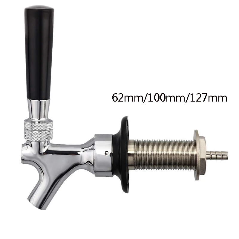 

Homebrew Beer Draft Tap Faucet with 62mm/100mm/127mm Nipple Shank Connect 3/16'' ID Tubing for Keg Tap Tower Beer Kegerator