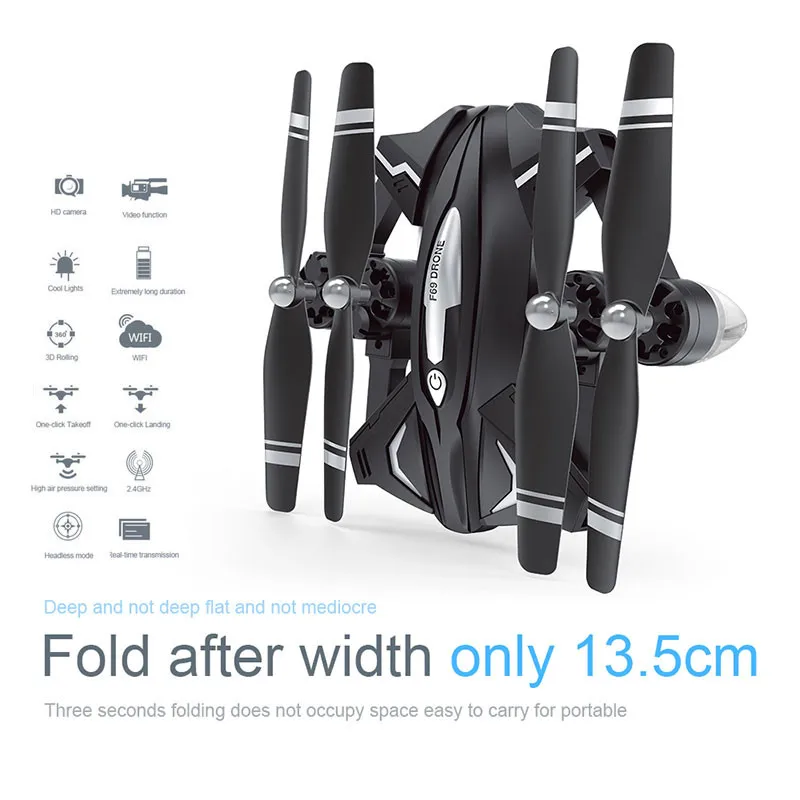 F69 один ключ возврат с камерой складной переносной Квадрокоптер дистанционным