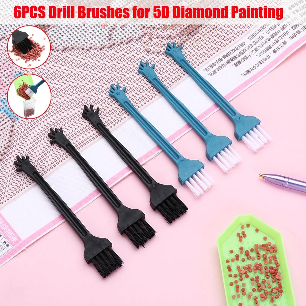 6Pc Arts Diamond Painting Point Drill Brush Desktop Sweep Embroidery Cross Stitch Supply Cleaning Brushes DIY Crafts Accessories | Дом и сад