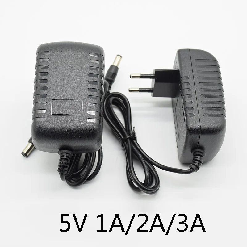 

DC 5V 1A 1000MA 5V 2A 2000mA Power Supply Adapter EU Plug Charger Volt 5.5*2.5mm Compatible with 2.1mm AC to DC