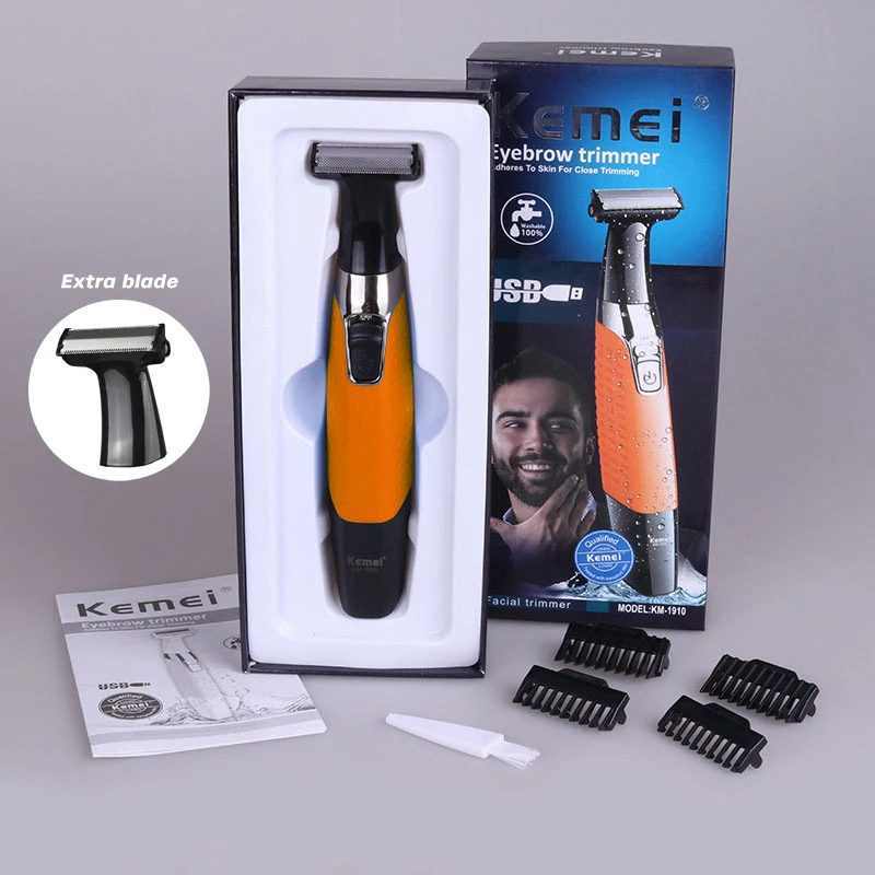 Kemei электробритва для мужчин профессиональный триммер бороды USB Аккумуляторная