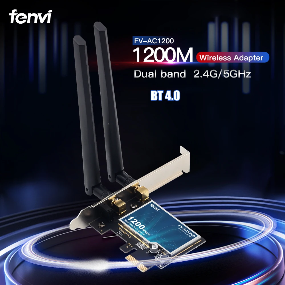 Wi Fi адаптер PCI e для ПК двухдиапазонный 1200 Мбит/с 802.11ac Express Wlan сети Bluetooth 4 0 Win7 8