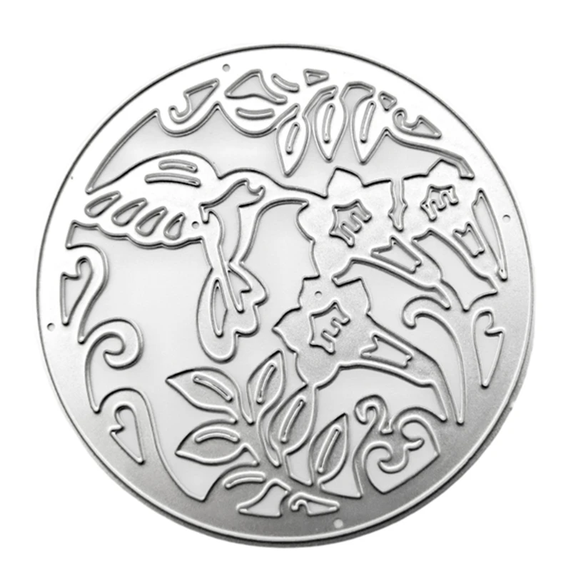 

Колибри цветок круглый тиснение металлические режущие штампы фотоальбом бумага поздравительная открытка шаблон форма