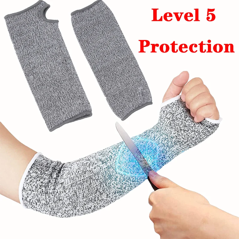 

Cut Resistent Gloves Level 5 Protection Anti-cut Fingerless Gray Gloves HPPE Wearable Durable Winter Warm Safety Work Gloves