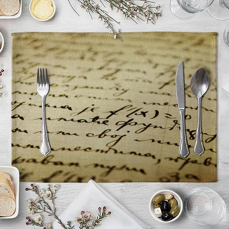 Винтажные нотного салфетки модная льняная салфетка теплоизоляционный коврик