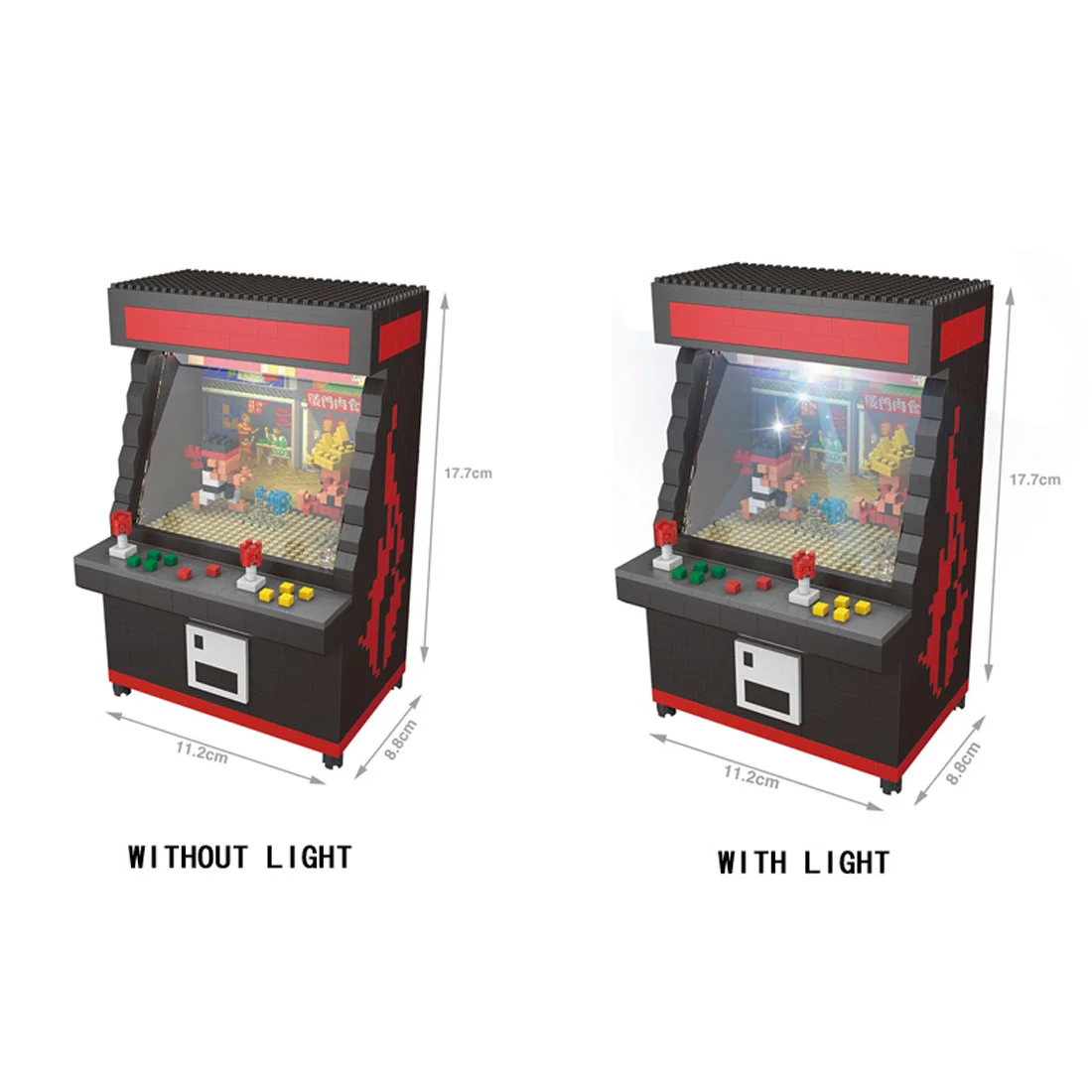 Хит продаж lepining creators Street Arcadegame Fighter mini micro diamond строительные блоки со светодиодным