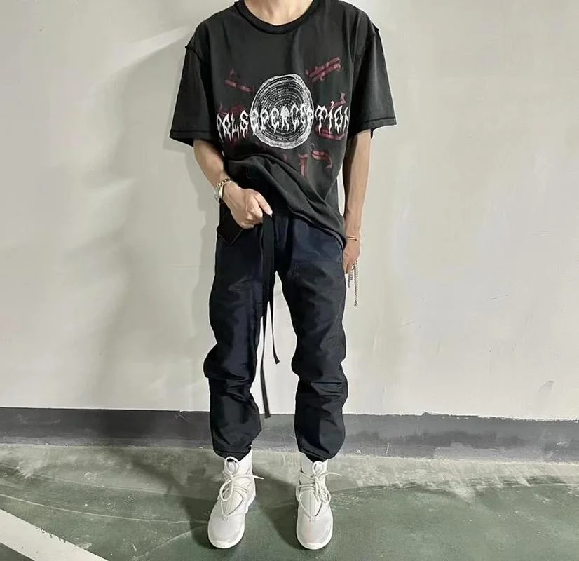 

Футболка Askyurself 22SS с принтом солнца, 100% хлопок, европейские размеры, мужская и женская винтажная одежда, лето, Haikyuu Berserk